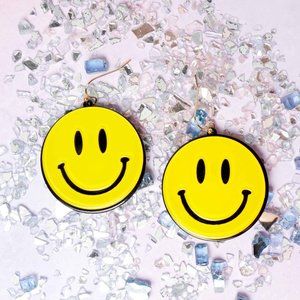 Smiley Face Emoji Acrylic Fun Chunky Earrings